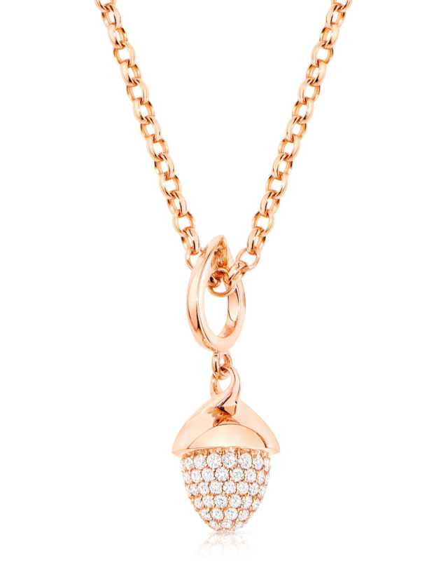 Mikado Flamenco 18K Rose Gold Diamond Pave Pendant